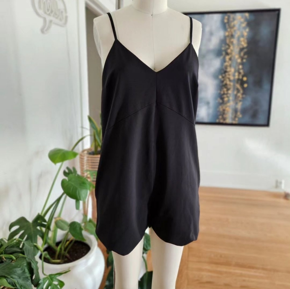 Scalloped Black Romper